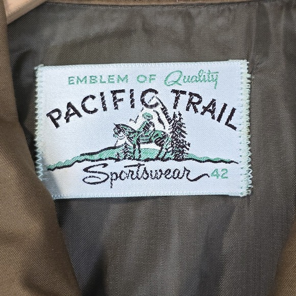 1950s Pacific Trail Sportswear Jacket Size‎ 42 Talon Zip Horse Logo Brown - Picture 3 of 14